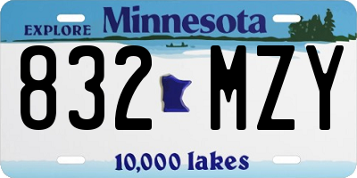 MN license plate 832MZY