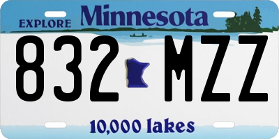 MN license plate 832MZZ