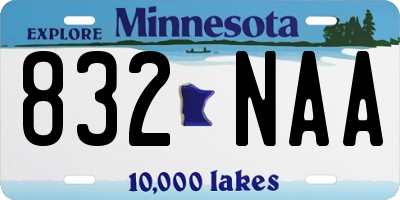 MN license plate 832NAA