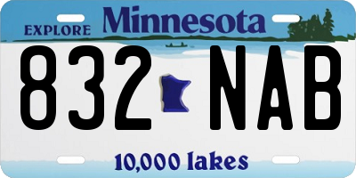 MN license plate 832NAB