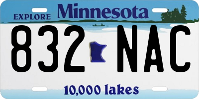 MN license plate 832NAC