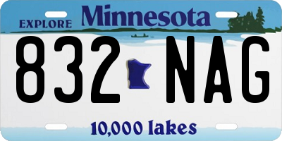 MN license plate 832NAG