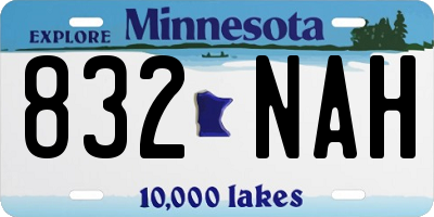 MN license plate 832NAH