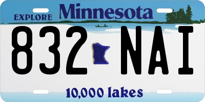 MN license plate 832NAI