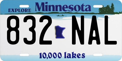 MN license plate 832NAL