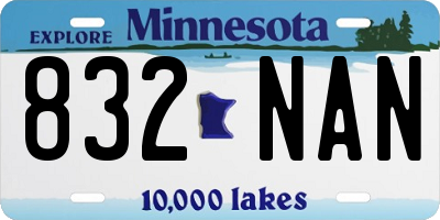 MN license plate 832NAN