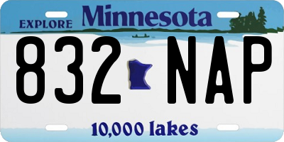 MN license plate 832NAP