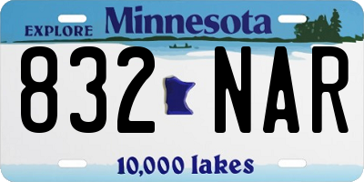 MN license plate 832NAR