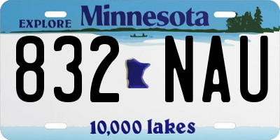 MN license plate 832NAU