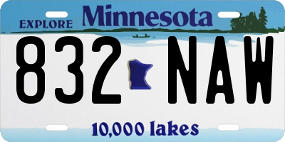 MN license plate 832NAW