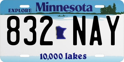MN license plate 832NAY