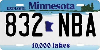 MN license plate 832NBA