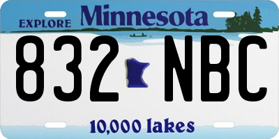 MN license plate 832NBC