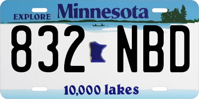 MN license plate 832NBD