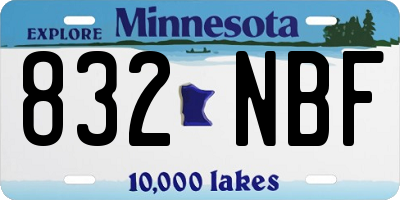 MN license plate 832NBF