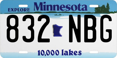 MN license plate 832NBG