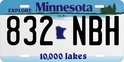 MN license plate 832NBH