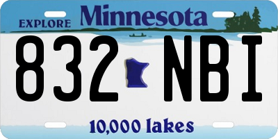 MN license plate 832NBI