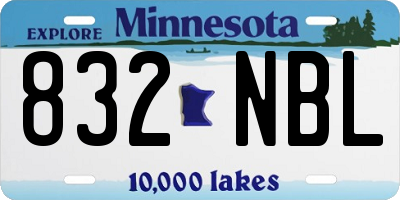 MN license plate 832NBL