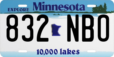 MN license plate 832NBO