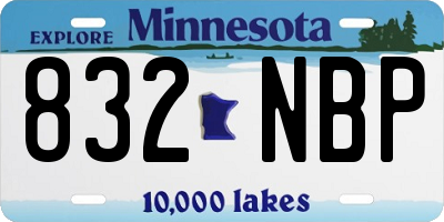 MN license plate 832NBP