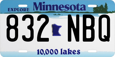 MN license plate 832NBQ