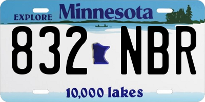 MN license plate 832NBR