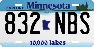 MN license plate 832NBS
