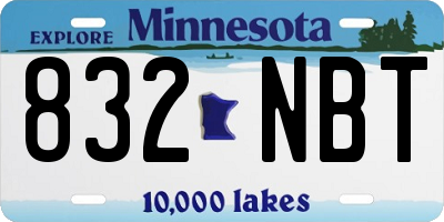 MN license plate 832NBT