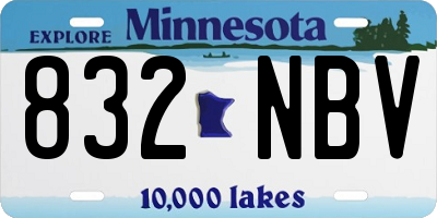 MN license plate 832NBV