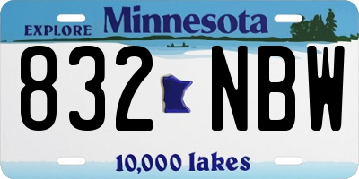 MN license plate 832NBW