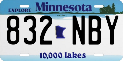 MN license plate 832NBY