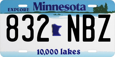 MN license plate 832NBZ