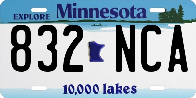MN license plate 832NCA