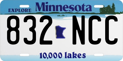 MN license plate 832NCC