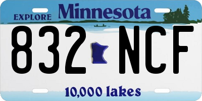 MN license plate 832NCF