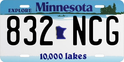 MN license plate 832NCG