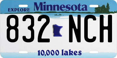 MN license plate 832NCH