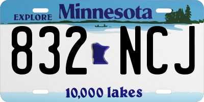 MN license plate 832NCJ