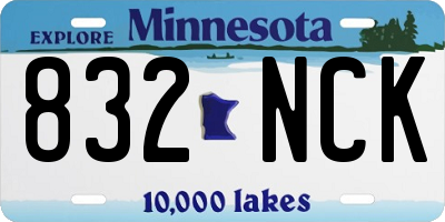 MN license plate 832NCK