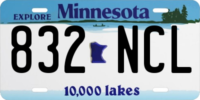 MN license plate 832NCL