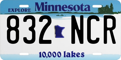 MN license plate 832NCR
