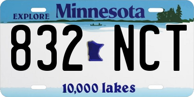 MN license plate 832NCT
