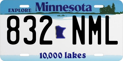 MN license plate 832NML