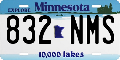 MN license plate 832NMS