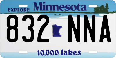 MN license plate 832NNA