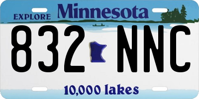 MN license plate 832NNC