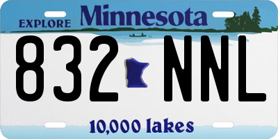 MN license plate 832NNL