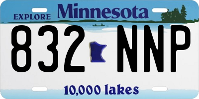MN license plate 832NNP
