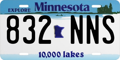 MN license plate 832NNS